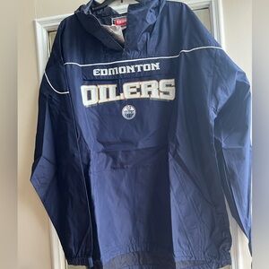 NWT Edmonton Oilers hockey 3/4 zip Wind breaker